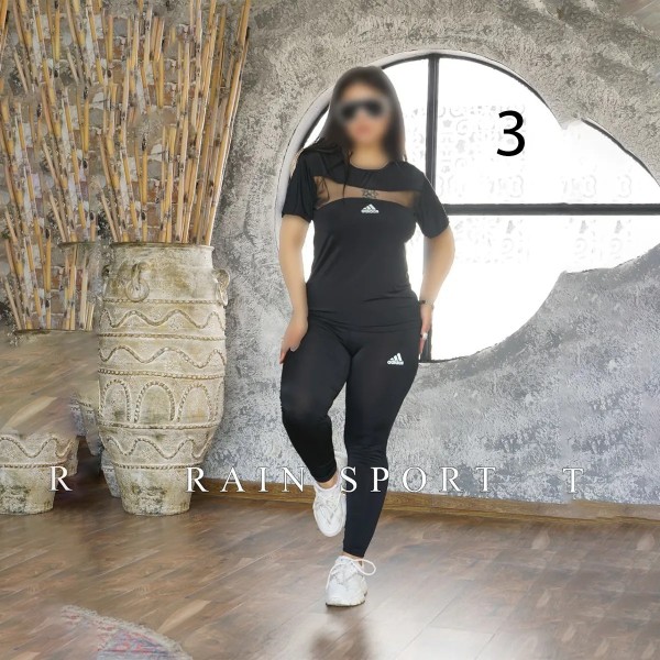 ست تیشرت و شلوار ورزشی زنانه سایز بزرگ مدل یاشیل ( راین اسپرت )