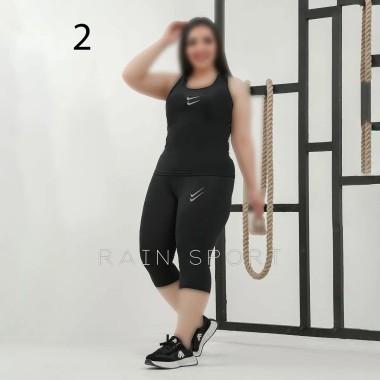 ست تاپ و شلوارک ورزشی زنانه سایز بزرگ مدل یاشیل ( راین اسپرت ) 2