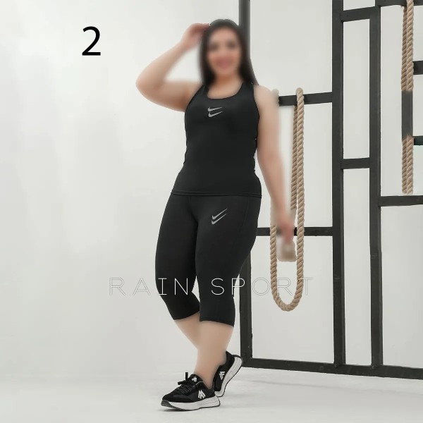 ست تاپ و شلوارک ورزشی زنانه سایز بزرگ مدل یاشیل ( راین اسپرت )