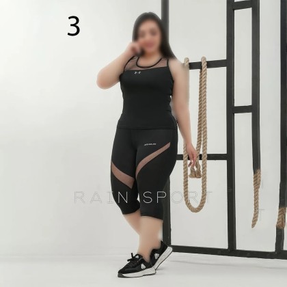 ست تاپ و شلوارک ورزشی زنانه سایز بزرگ مدل یاشیل ( راین اسپرت )