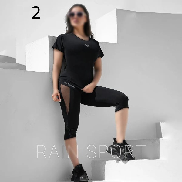 ست تیشرت و شلوارک ورزشی زنانه مدل یاشیل ( راین اسپرت )