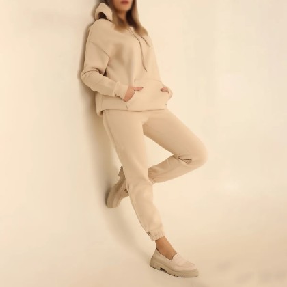 ست هودی و شلوار زنانه اسلش کرکی مدل آنیسا