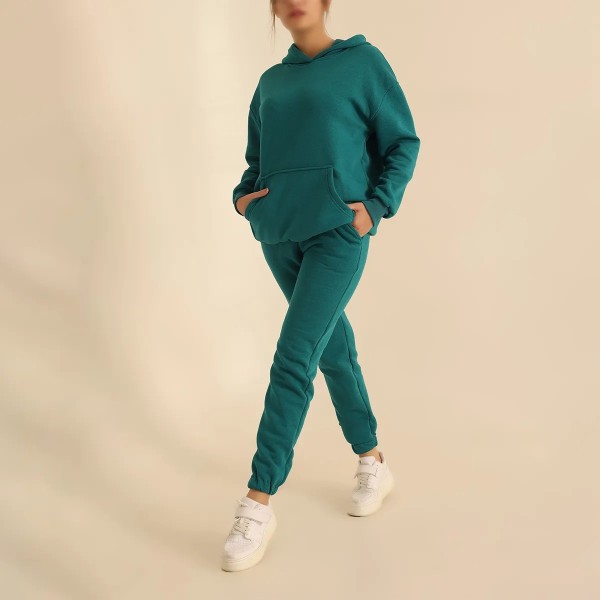 ست هودی و شلوار زنانه اسلش کرکی مدل آنیسا