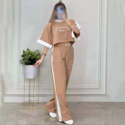 ست تیشرت شلوار زنانه طرح Christian Dior مدل آسو