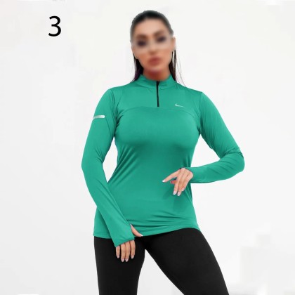 بلوزنیم زیپ استین فینگر ورزشی زنانه مدل آس فیتنس