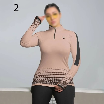 بلوزنیم زیپ استین فینگر ورزشی زنانه مدل ایپک