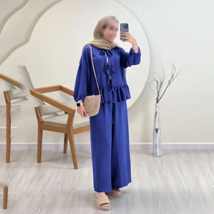 ست شومیز شلوار گره ای زنانه مدل آس مود