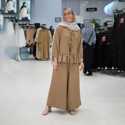 ست شومیز شلوار گره ای زنانه مدل آس مود