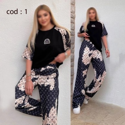 شلوار بگ چاپی مازراتی زنانه مدل برف