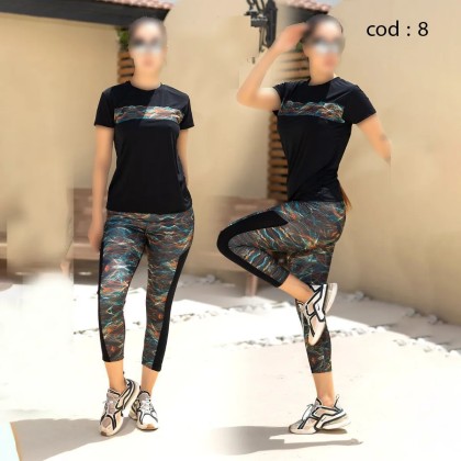 ست تیشرت و شلوار ورزشی زنانه مدل آیلین  ( فیت مود )