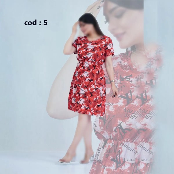 پیراهن نخی زنانه مدل لیا ( پاپیون )