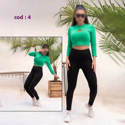 ست بلوز و لگ اسپرت  کمر گنی زنانه مدل لیندا ( guens )