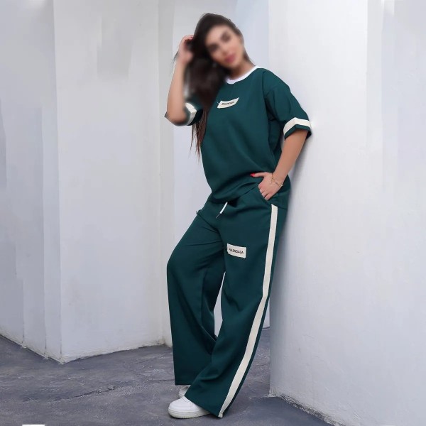 ست تیشرت شلوار بگ زنانه مدل آنیسا ( کاتالون )