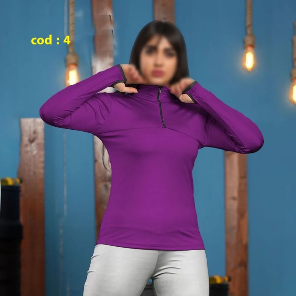 بلوز تک فینگردار ورزشی زنانه مدل فیت مود