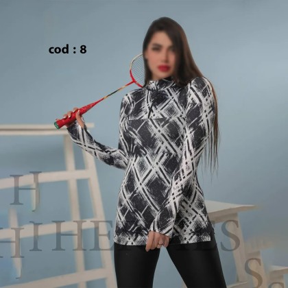 بلوز آستین بلند فینگردار بغل چاک دار ورزشی زنانه مدل آندیا ( هرمس )