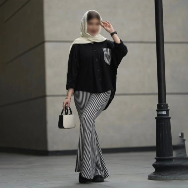 ست شومیز شلوار اسپانیایی زنانه مدل نلین