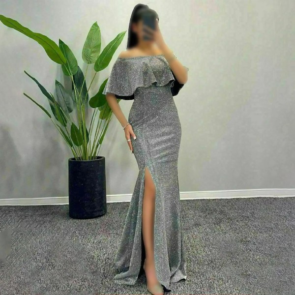پیراهن مجلسی یقه دلبری زنانه مدل برلیانت