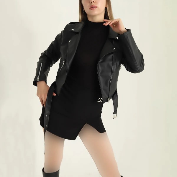 کت چرم اسپرت زنانه مدل آنجلنا