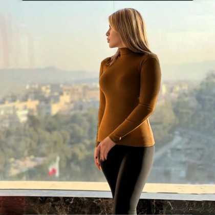 بلوز یقه اسکی کبریتی زنانه مدل تابیتا