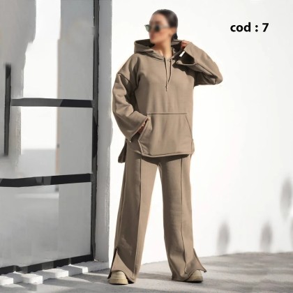 ست هودی شلوار چاکدار زنانه مدل راشل ( کاتالون )