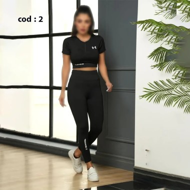 ست کراپ لگ کمرپهن ورزشی زنانه مدل ژینوس ( آی تک ) 2