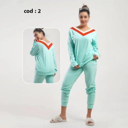 ست بلوز و شلوار راحتی زنانه مدل نانسی ( یشیم )