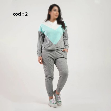 ست بلوز و شلوار راحتی زنانه مدل آماتیس ( یشیم )
