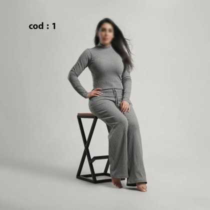 ست کراپ(رو کمر) و شلوار بگی راحتی زنانه مدل اورینا ( یشیم )