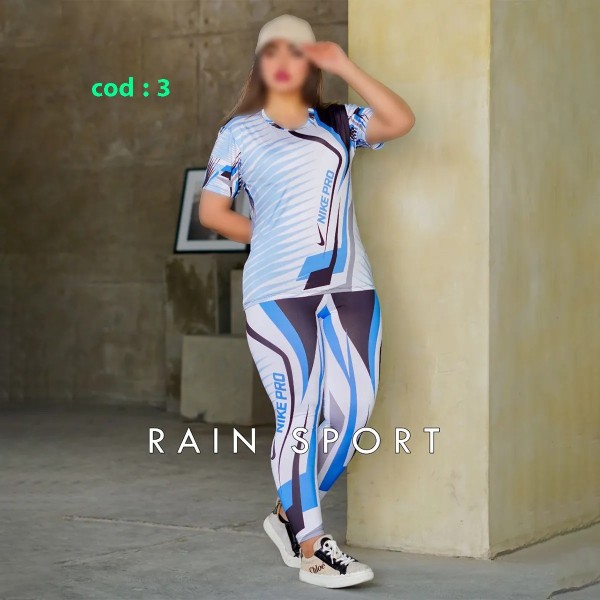 ست تیشرت شلوار سایز بزرگ ورزشی زنانه مدل آندیا ( راین اسپرت )