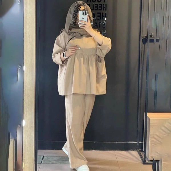 بلوز و شلوار بگ زنانه جلو چین دار 40005