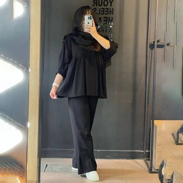 بلوز و شلوار بگ زنانه جلو چین دار 40005