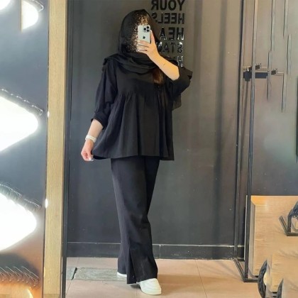 بلوز و شلوار بگ زنانه جلو چین دار 40005