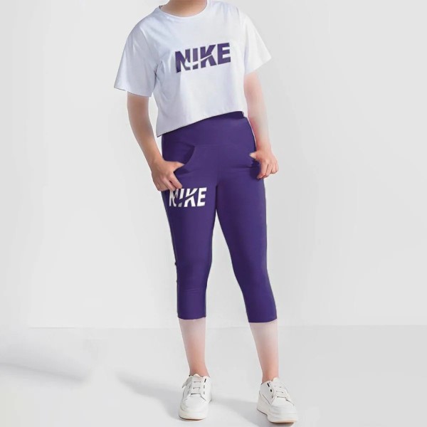 کراپ و شلوارک جیبدار زنانه طرح NIKE مدل Am