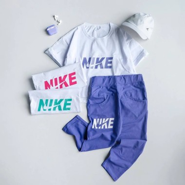 کراپ و شلوارک جیبدار زنانه طرح NIKE مدل Am 2