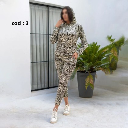 ست سویشرت شلوار مخمل کش کره ای زنانه مدل اسپرت لند