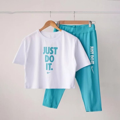 کراپ و شلوارک زنانه طرح JUST DO IT مدل Am