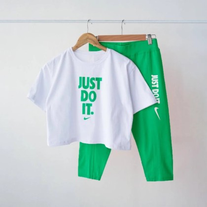کراپ و شلوارک زنانه طرح JUST DO IT مدل Am