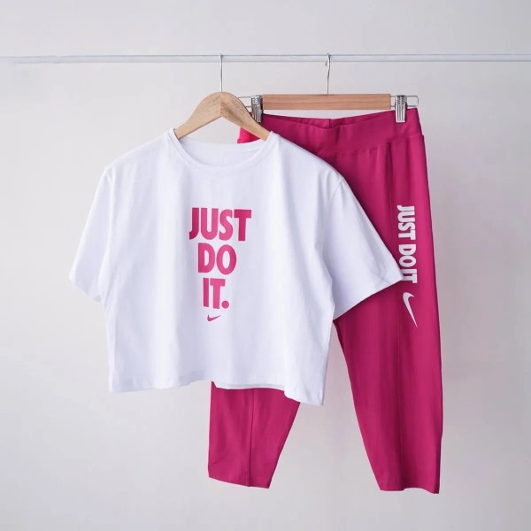 کراپ و شلوارک زنانه طرح JUST DO IT مدل Am
