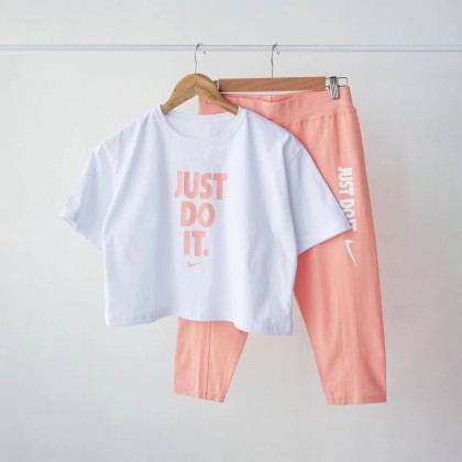کراپ و شلوارک زنانه طرح JUST DO IT مدل Am