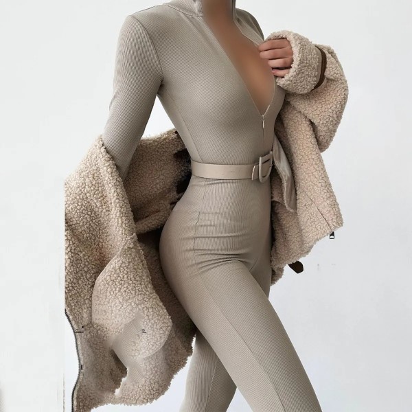 سرهمی زیپ دار آستین شصتی زنانه مدل اسلیم