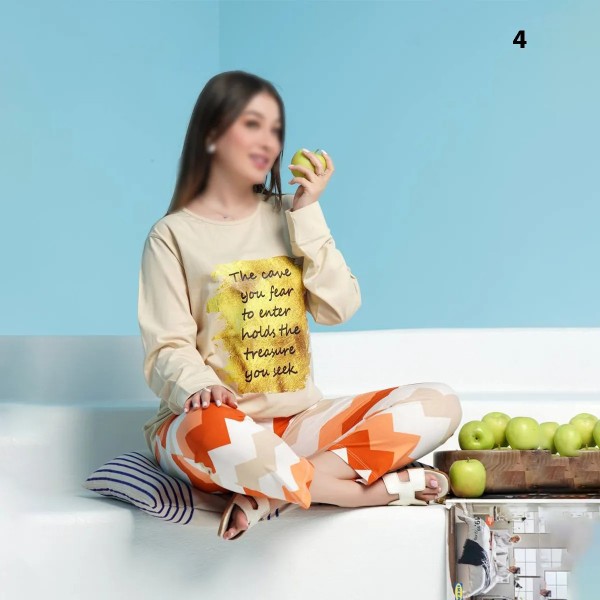 ست تیشرت شلوار زنانه نرمال سایز مدل روژا ( یشیم )