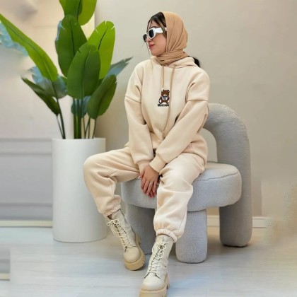 ست هودی و شلوار خرسی زنانه مدل بهارتک