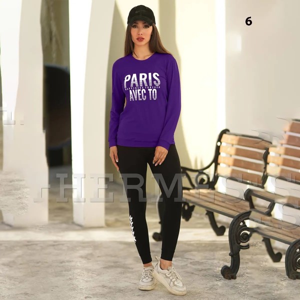 ست بلوز شلوار آستین بلند  PARIS زنانه مدل هرمس
