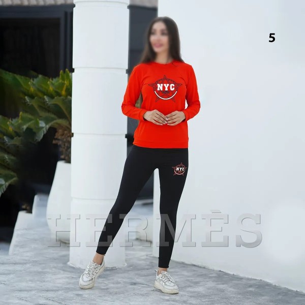 ست بلوز شلوار آستین بلند  NYC زنانه مدل هرمس