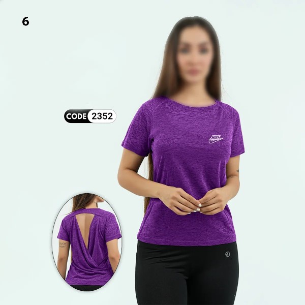 تیشرت تک نایک پشت باز زنانه مدل آدان اسپرت 2352