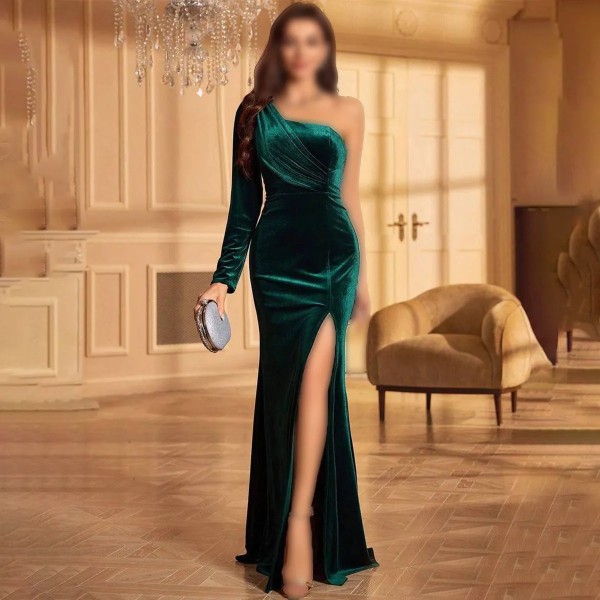 پیراهن بلند مجلسی مخمل زنانه الترا 5046