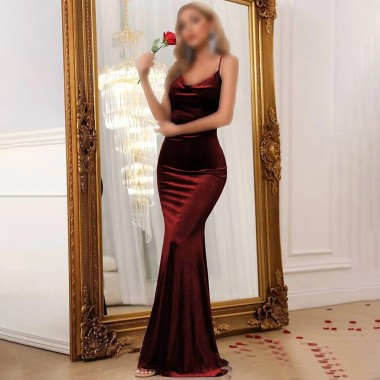 پیراهن بلند مجلسی مخمل زنانه الترا 5047