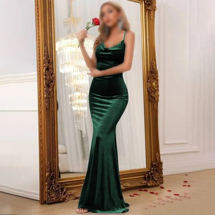 پیراهن بلند مجلسی مخمل زنانه الترا 5047