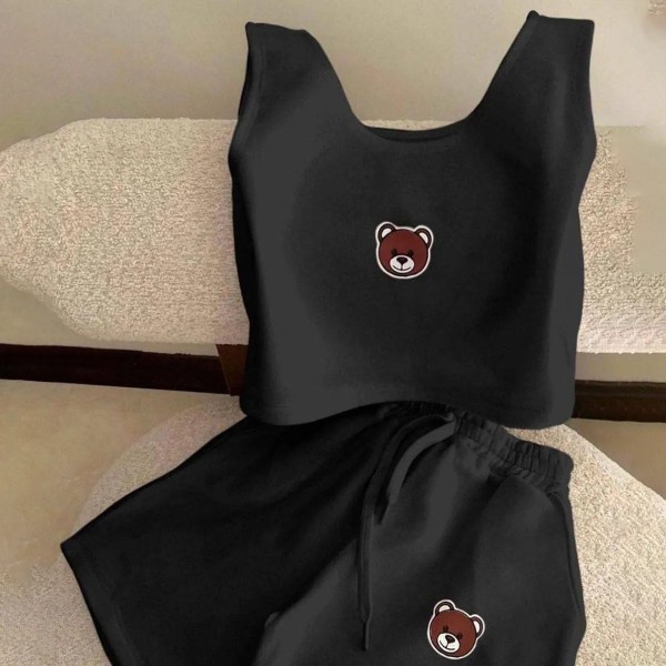ست تاپ و شلوارک خرسی زنانه بهارتک 40371