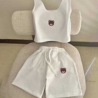 ست تاپ و شلوارک خرسی زنانه بهارتک 40371 2